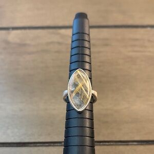 925 Stamped Silver and Gold Color Women's Ring - Size 5.75